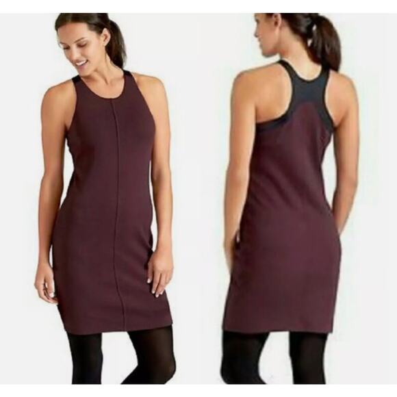 Athleta Whirlwind Racerback Tank Dress - Maroon - Medium - 138800 - Picture 1 of 7